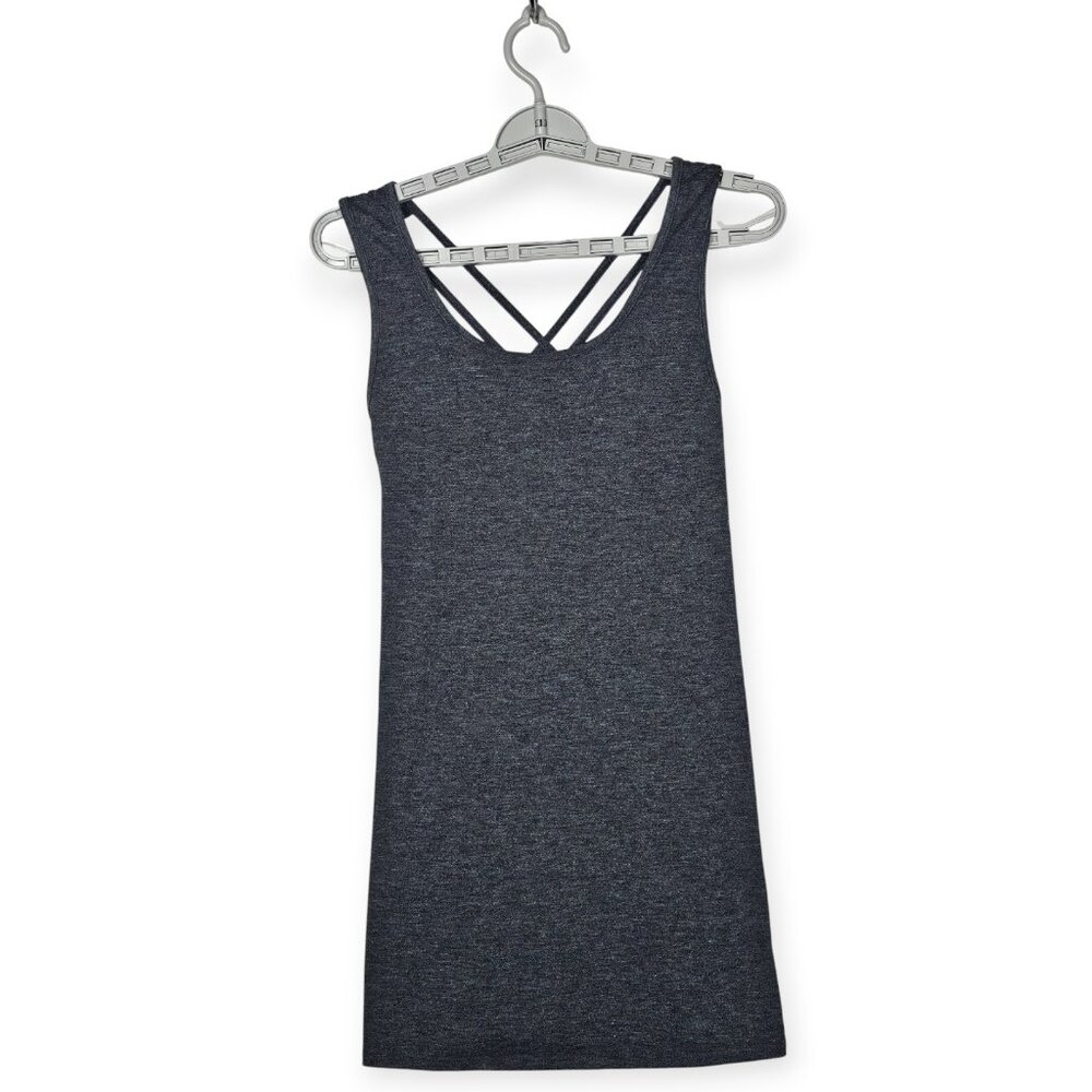 Easel Strappy Back Tank Top For Women Size S Charcoal Gray